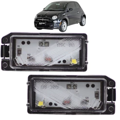 Kit 2 Lanternas de placa com LED Conector Quadrado Fiat 500 2012