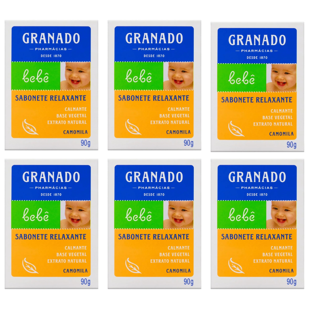 Kit C/ 6 Sabonete Granado em Barra Bebe Camomila Glicerina 90g