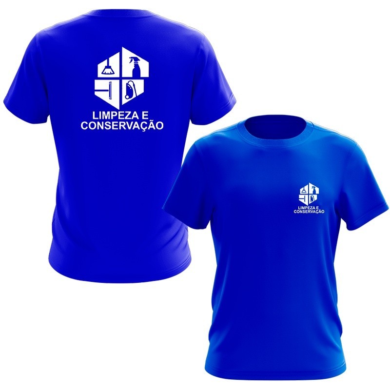 Camiseta Limpeza e Conservação Serviços Gerais Uniforme Profissional Boots