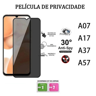 Película De Privacidade 3D Vidro Temperado Anti-Spy  Compatível Samsung A07 A17 A37 A57 em Oferta na Shopee