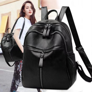 Mochila feminina com zíper de grande capacidade (preto) jehnny em Oferta na Shopee