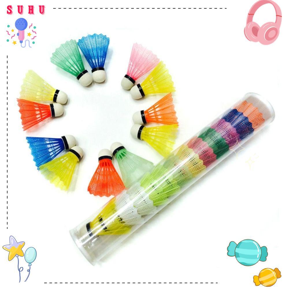 Bola De Peteca De Plástico SUHU , Acessórios De Treinamento Multicoloridos Badminton À Prova De Vento , Resistência Ao