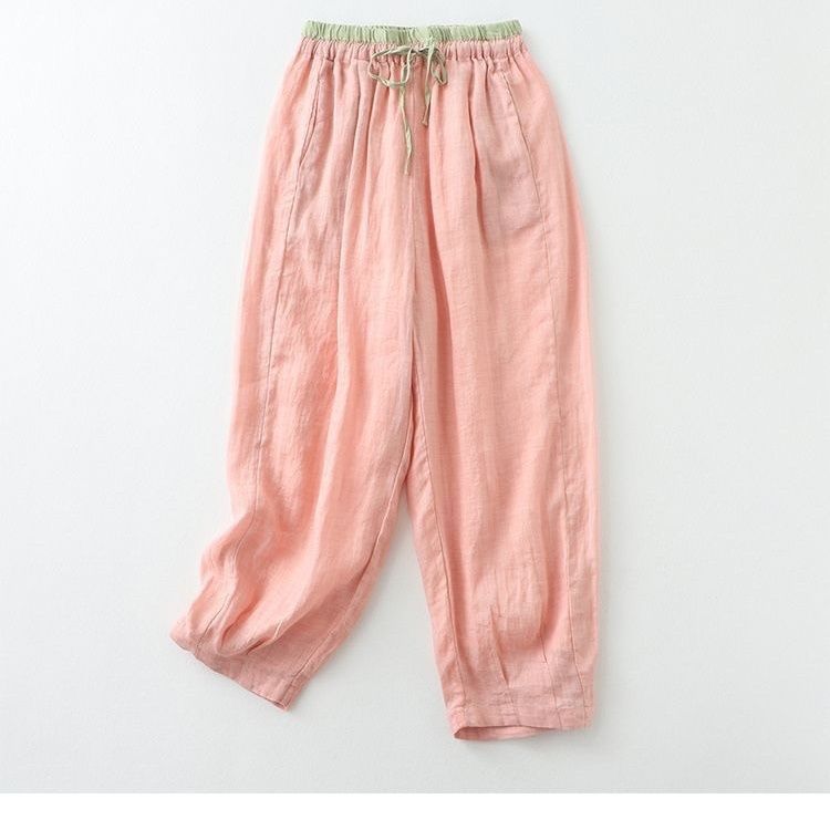 Estilo moda calças moda meninas Anti-masculino fino solto Mosquito calças roupas de verão costura elástica bacalhau fino