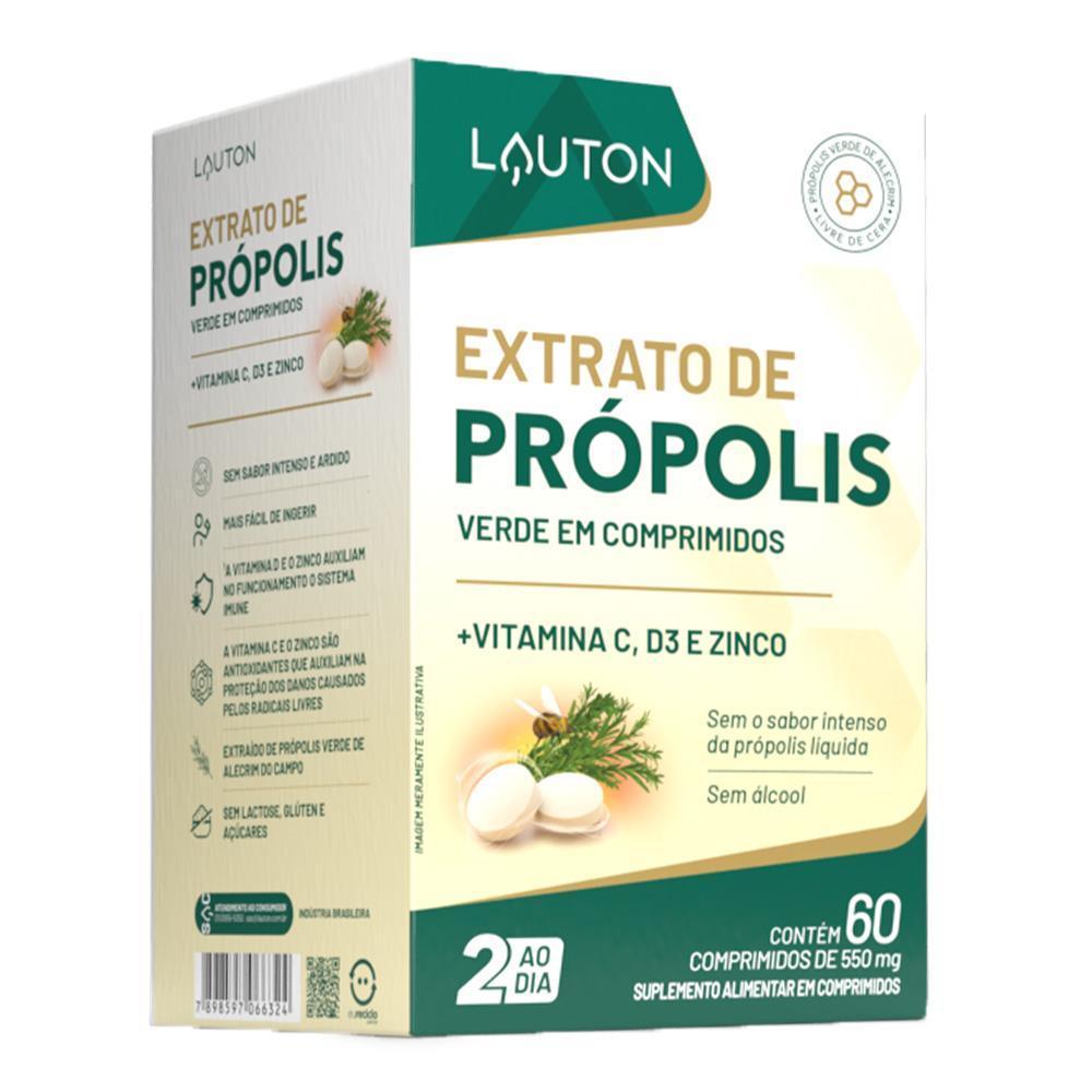 Extrato De Própolis Vitamina C/D3/Zinco Com 60 Comprimidos