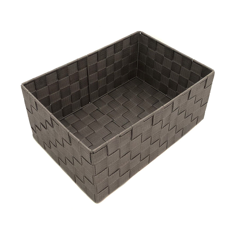Cesta Organizadora Le de Nylon Trançada com Alça Cinza 21x13x9cm em Oferta na Shopee