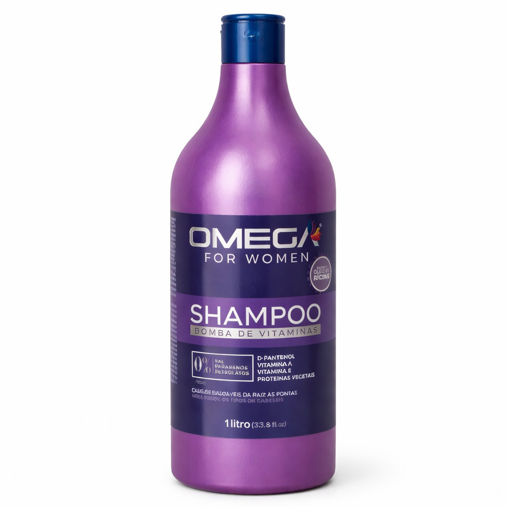 Shampoo Bomba de Vitaminas Omega Hair 500ml Crescimento, Força e Hidratação