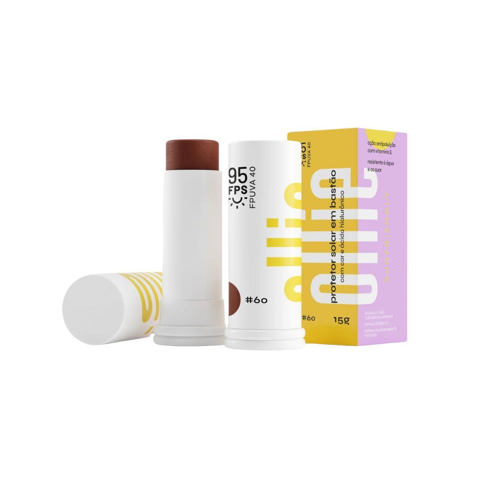 Protetor Solar Ollie FPS95 com Cor #60 Bastão 15g
