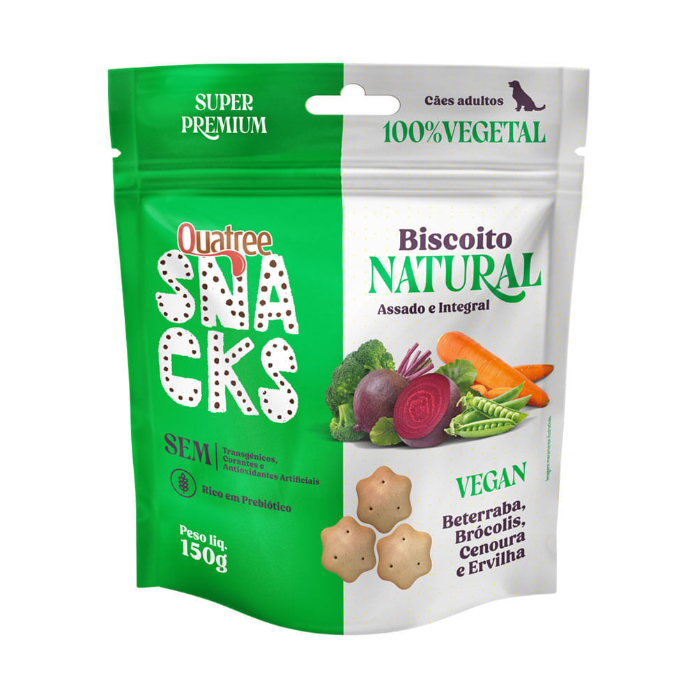 Snacks Quatree Biscoito Natural Super Premium Vegan 150g em Oferta na Shopee