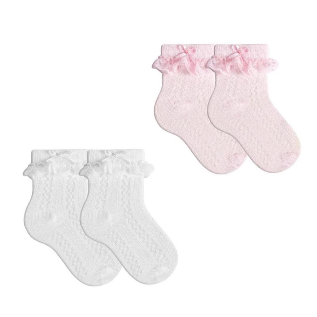 Kit até 3 pares de meia infantil bebê menina | Meia de festa Daminha Meia social Batizado Babadinhos Babados | 16 ao 25