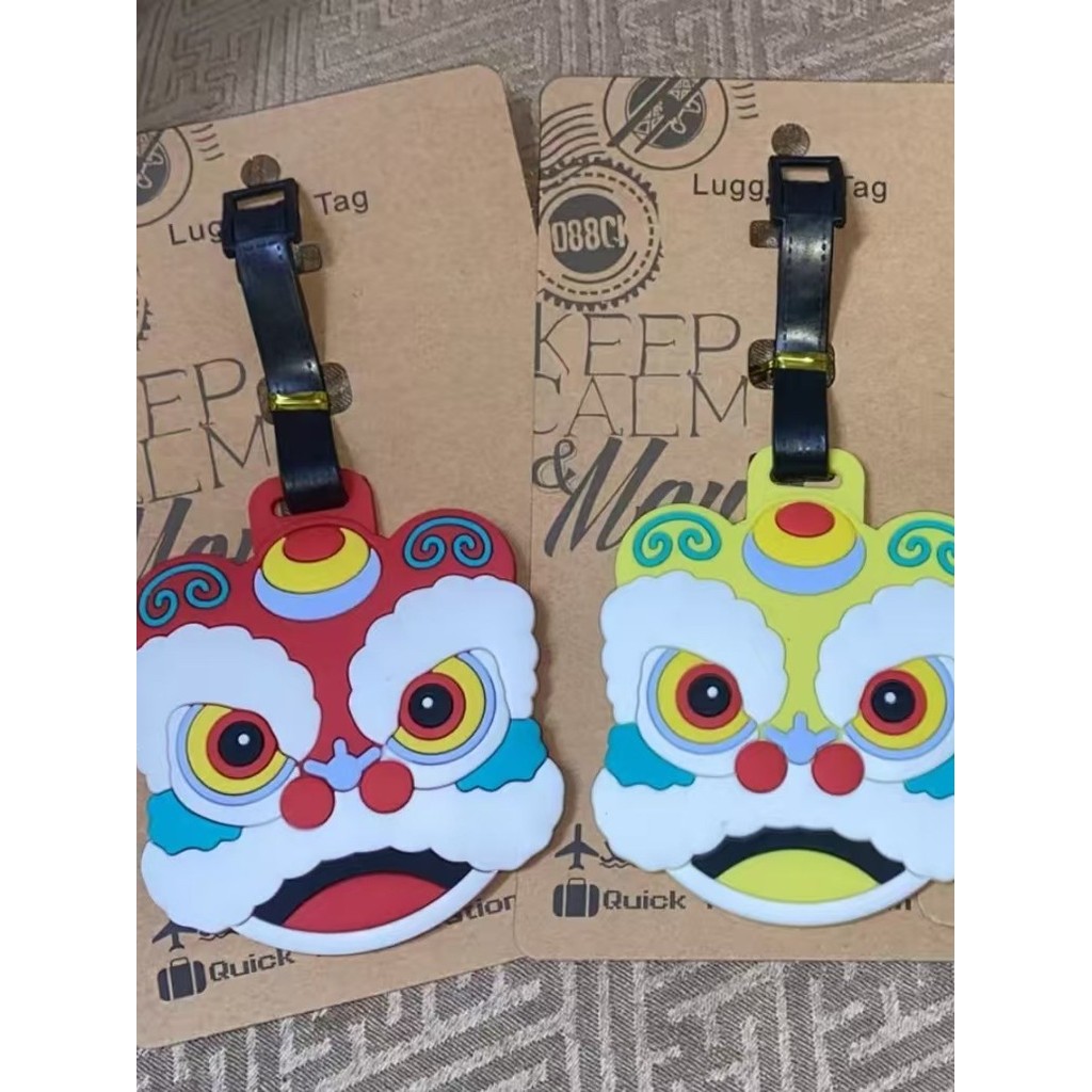 Etiqueta de bagagem fofa indispensável para viagem Etiqueta de bagagem de despertar do leão JHMQ