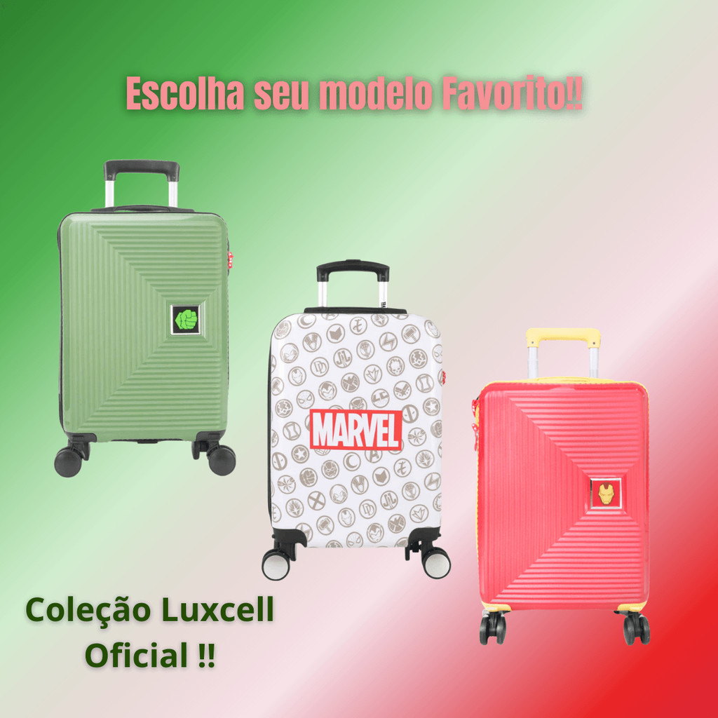 Mala Viagem Bordo Verde Hulk Vermelho Ironman Branca Marvel Star Wars Darth Varder Preto Luxcel - UN