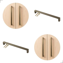 Kit 2 Puxador Bronze 256mm Para Móveis Gaveta Porta Cozinha