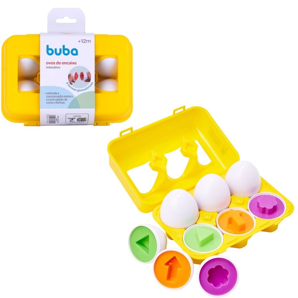 Brinquedo Inclusivo Ovos de Encaixe Interativo 22299 - Buba