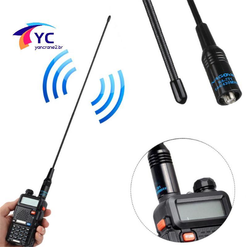 Antena De Rádio De Alto Ganho De Banda Dupla YCBR NA-771 SMA-F Para BaoFeng UV-5R Kenwood .