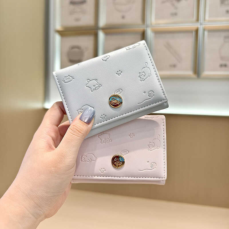 Dini versão coreana dos desenhos animados gato bonito em relevo pequeno Tri-fold fino estudante pequenas senhoras cartei