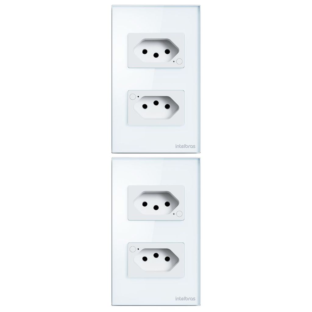 Kit 2 Tomada Inteligente Wi-Fi Smart 10A ETS 1002 Branco Intelbras