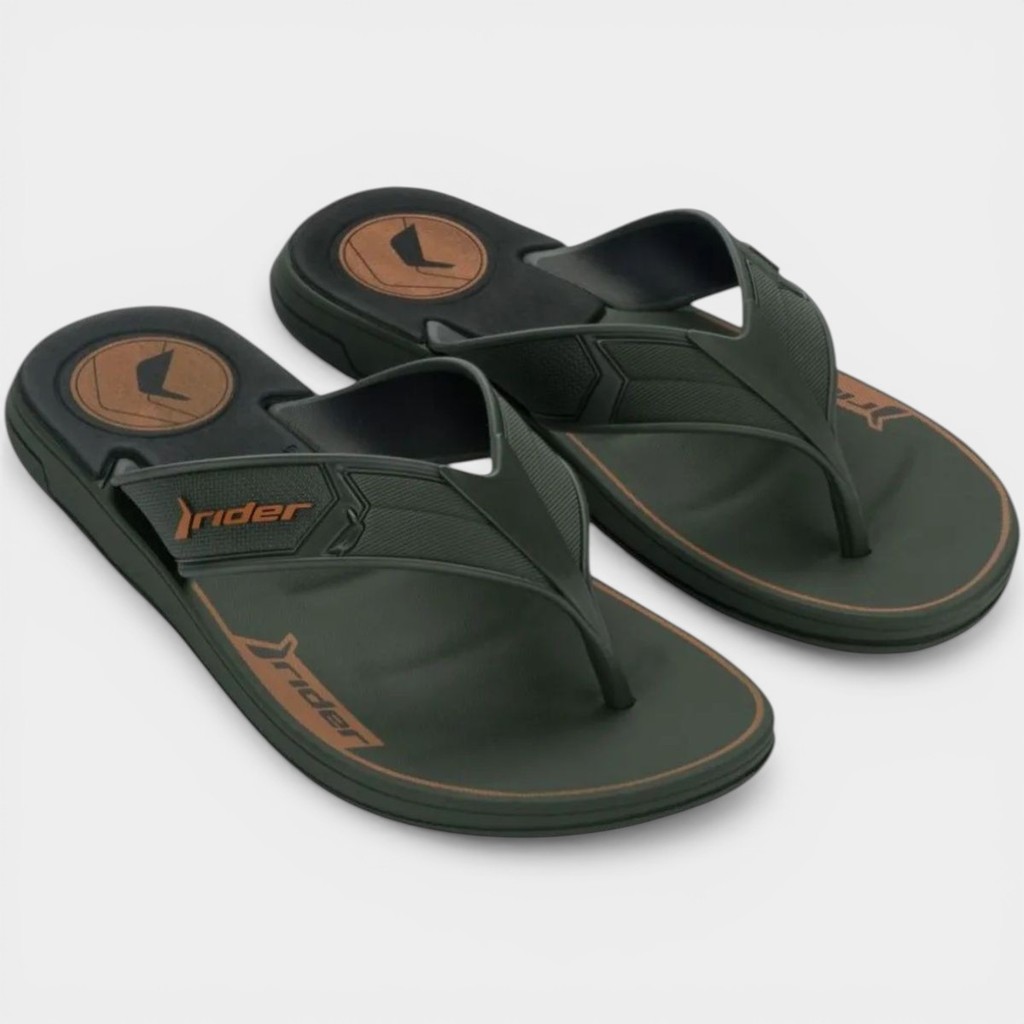Chinelo Rider Start III Masculino - Verde e Laranja
