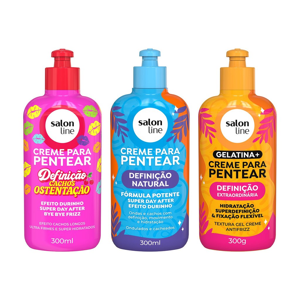Kit Creme para Pentear Definição Natural, Extraordinária e Cachos Ostentação em Oferta na Shopee