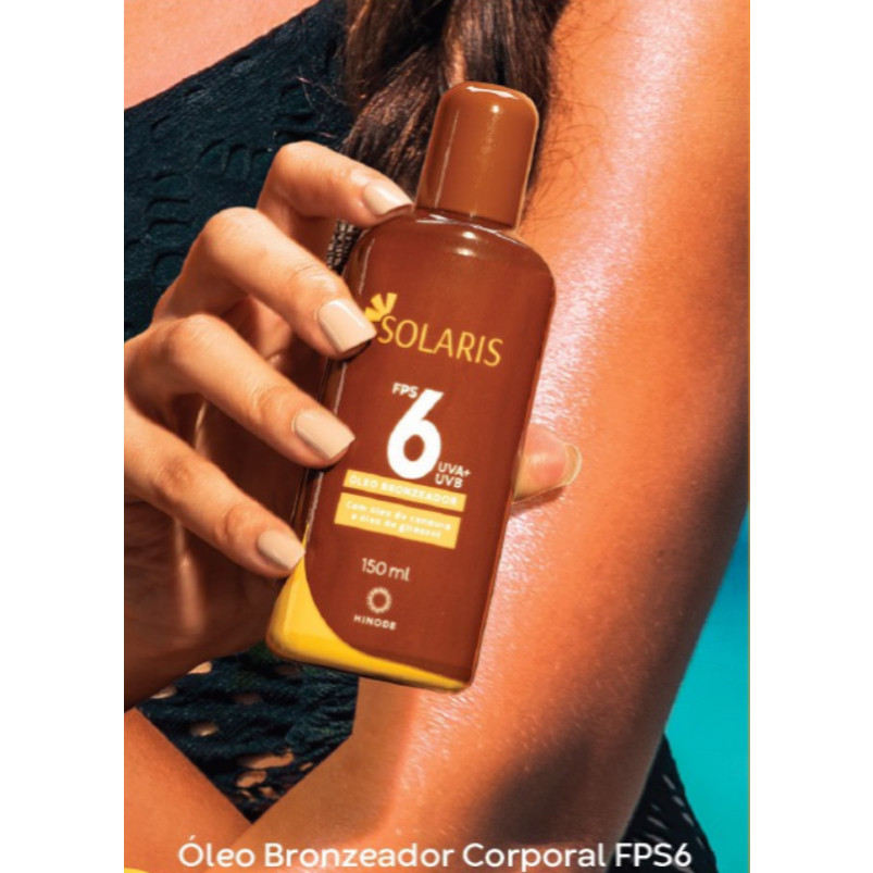 Óleo Bronzeador Solaris Hinode FPS 6 UVA+UVB 150mL