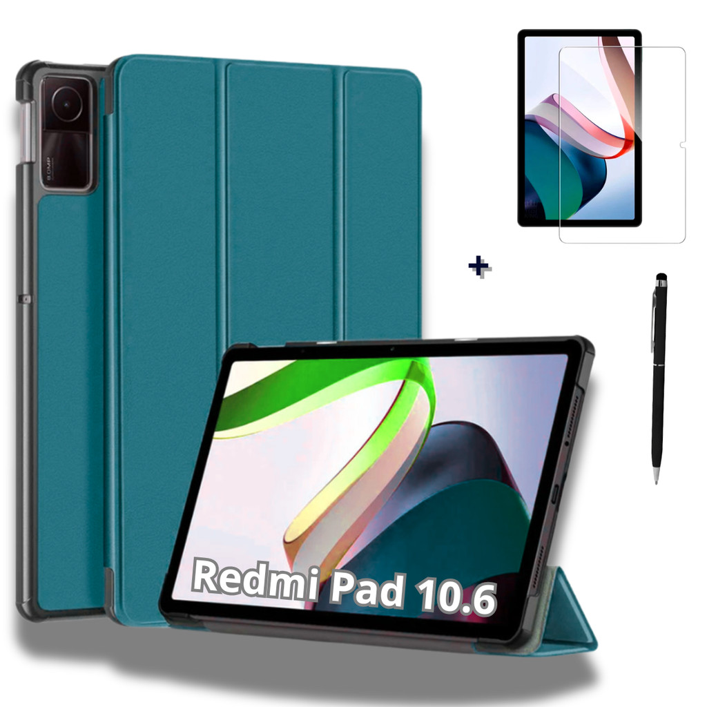 Capa Smart Redmi Pad 10.6'' Polegadas + Película de Vidro 9H + Caneta Touch