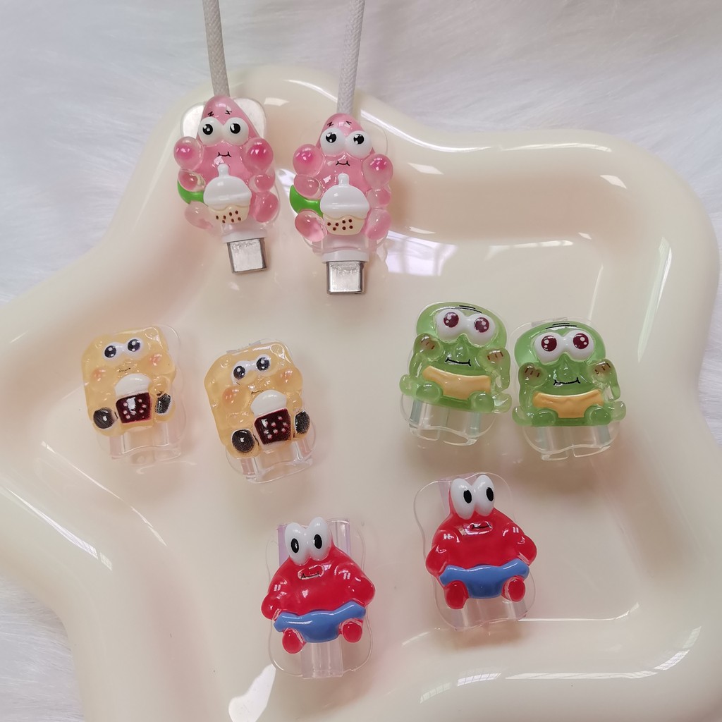 2 Pçs Dos Desenhos Animados Cabo USB Porta Protetor Caso Compatível Para iPhone Carregador Universal Enrolador Proteção