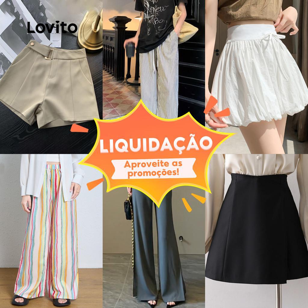 Lovito Special Casual Bottoms for Women (Size L) em Oferta na Shopee