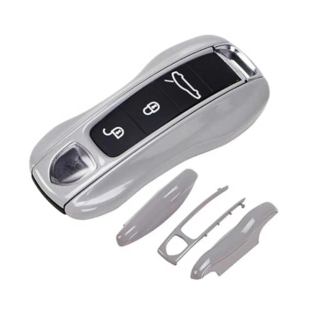 Cor Cinza Elétrica Nova Capa De Chave De Carro Para Porscher Cayenne Boxster Taycan 911 718 Cayman Macan Panamera