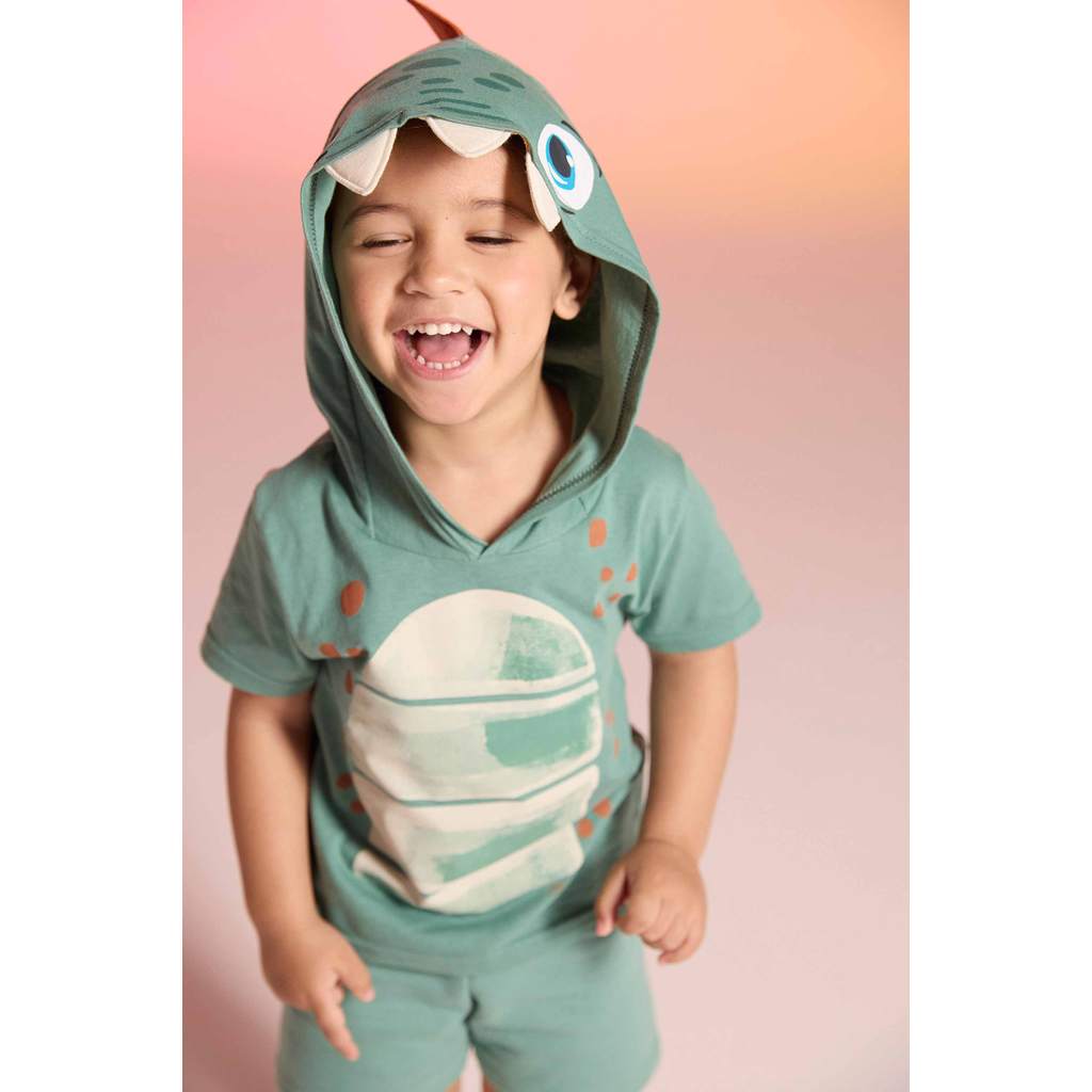 Conjunto Infantil Menino Fantasia Dino Elian Verde