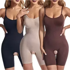 Macacão Cinta Modeladora Microfibra Pós Cirúrgico Forte Sustentação C/Bojo