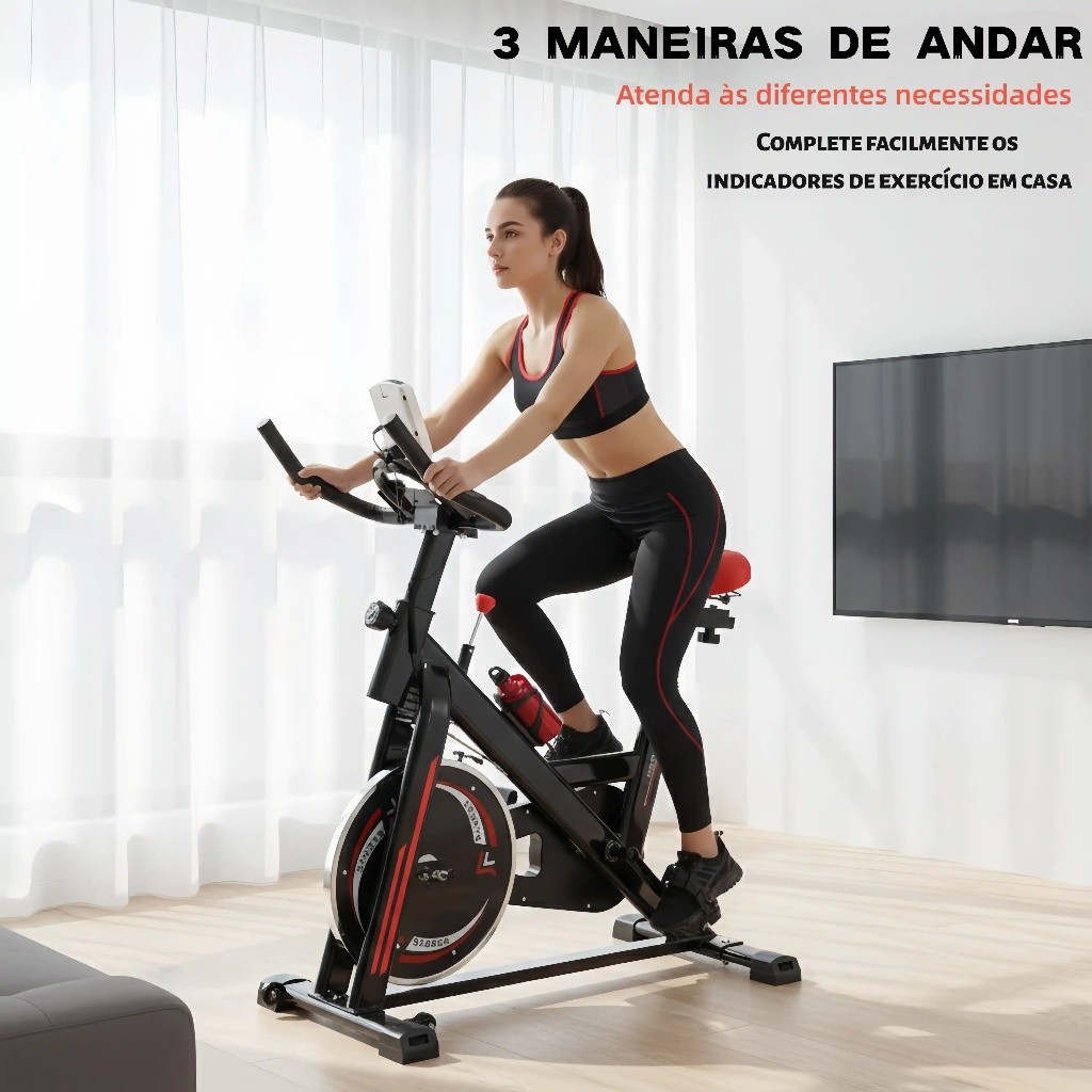 Bicicleta Ergométrica Casa 120kg Digital Silenciosa Ajustável Display LCD Fitness Home Gym