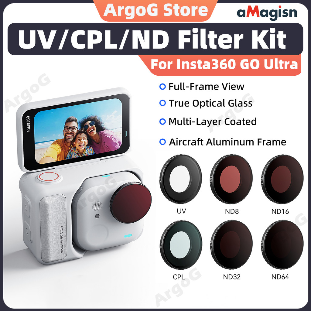 Filtro À Prova D'água aMagisn Para Insta360 GO Ultra UV CPL ND8/16/32/64 De Lente De Vidro Óptico Acessórios