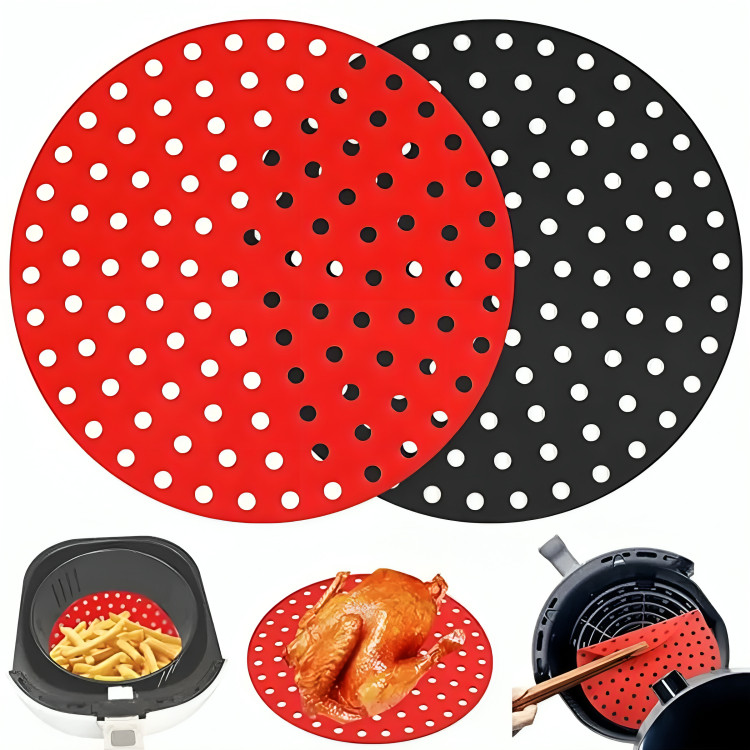 Forro Tapete De Silicone Forma Para Air Fryer Reutilivável Fritadeira Elétrica Multiuso Universal