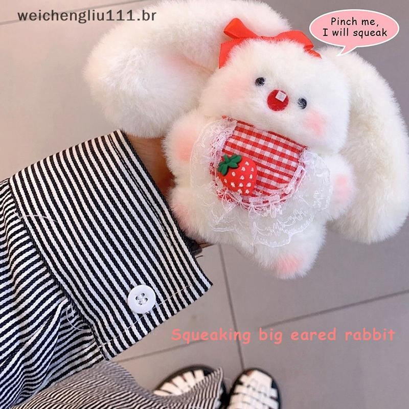 # weicheng 1 Peça Bonito Pode Ranger Coelho Pingente De Pelúcia De Orelhas Grandes Chaveiro Festival Boneca Bolsa .