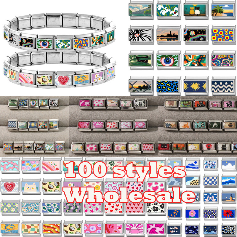NewColor Cats Dogs Italian Charm Fit 9mm Stainless Steel Women DIY Bracelet Drop Shipping Fashion Jewelry Wholesale