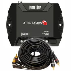 Módulo Amplificador Stetsom IR400.1 400 Watts RMS 1 Canal 2 Ohms + Cabo RCA 5 Metros Reforçado