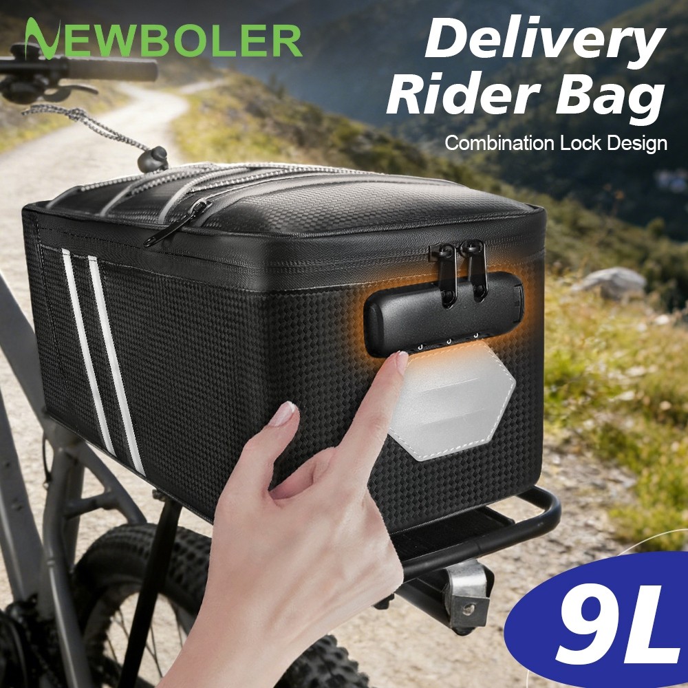 NEWBOLER 9L Bolsa Para Assento Traseiro De Bicicleta Design De Trava De Combinação De Grande Capacidade Porta-Malas De S em Oferta na Shopee