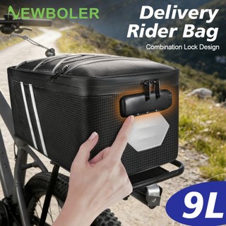 NEWBOLER 9L Bolsa Para Assento Traseiro De Bicicleta Design De Trava De Combinação De Grande Capacidade Porta-Malas De S