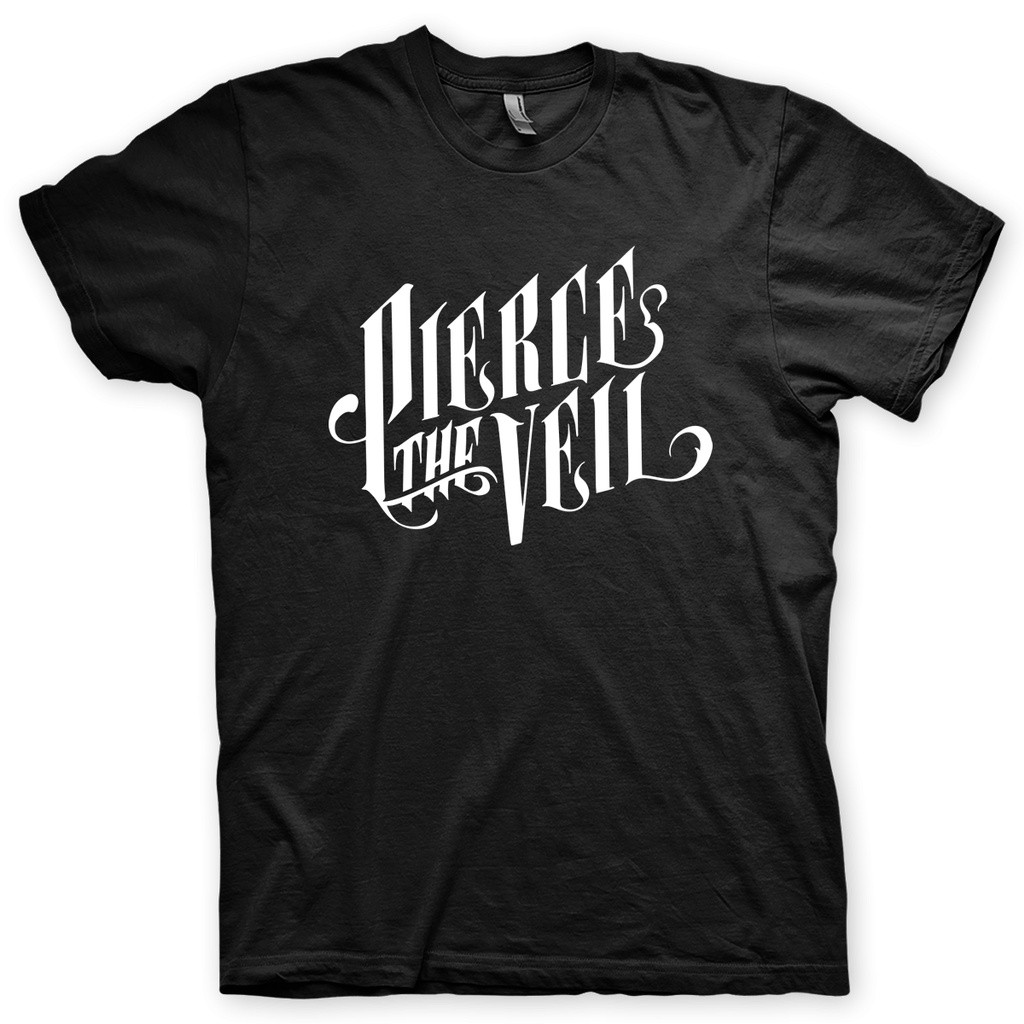 [Camiseta Premium em Algodão Puro]TT Camiseta Pierce the veil Preta e Branca em Silk 100% Algodão