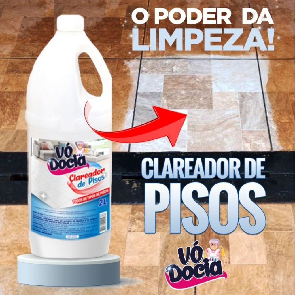 Clareador e Renovador De Pisos Vó Docia 2 Litros Para Não Manchar Piso em Oferta na Shopee
