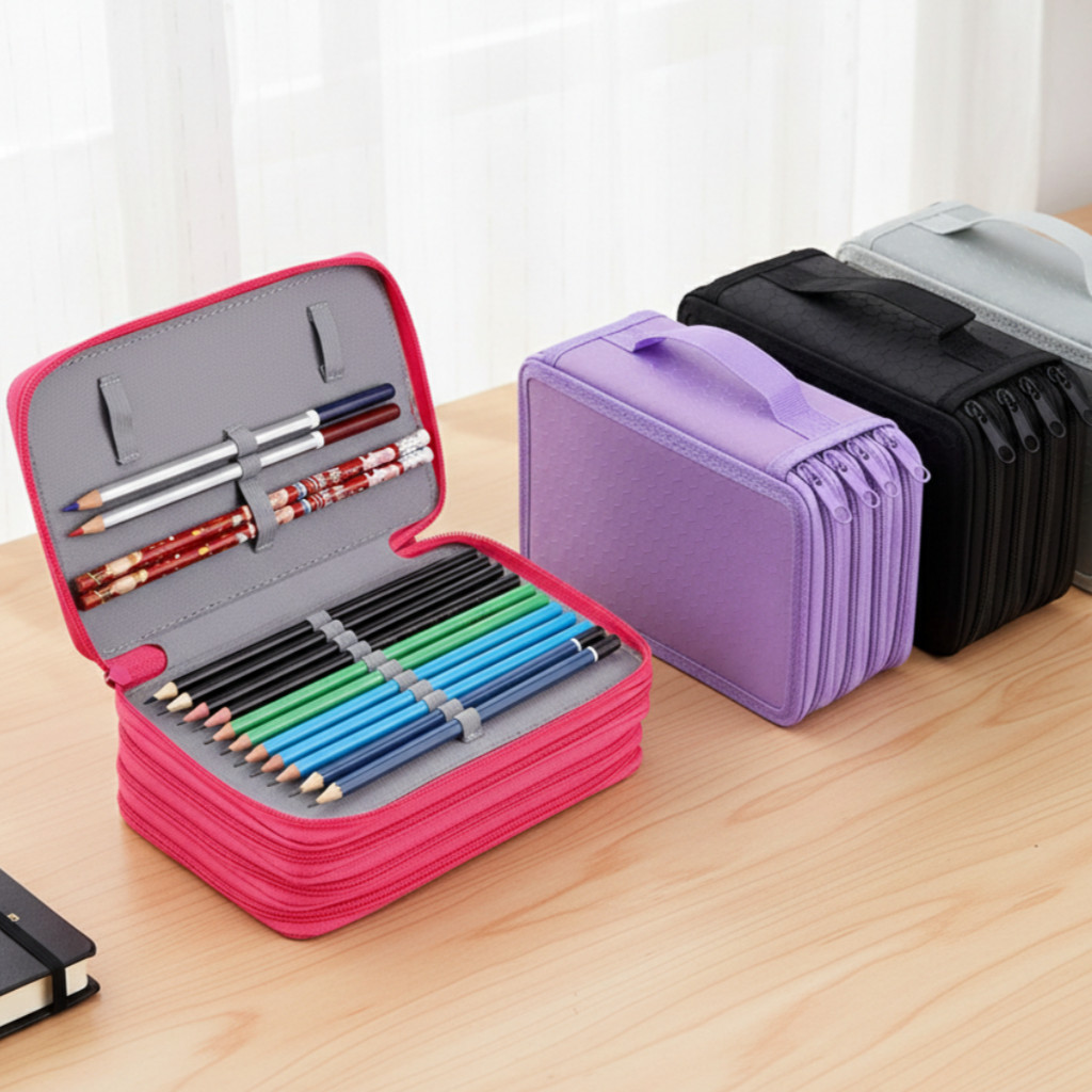 Estojo Infantil Grande Capacidade 72 Furos Organizador De Lápis Ideal Para Volta Às Aulas