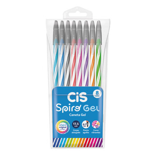Kit Caneta Cis Spiro Gel 0.7mm Estojo Com 8 Cores Vibrantes - 5.7744 em Oferta na Shopee