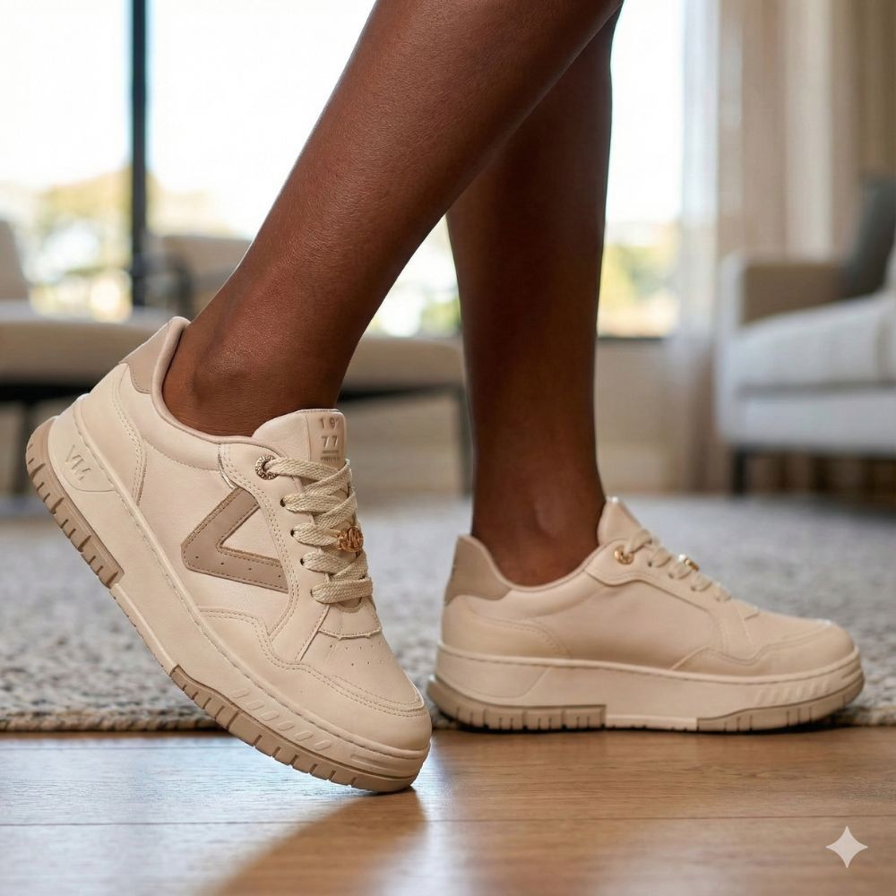 Tênis Feminino Via Marte Napa Off White/Bege Confortável Dia a Dia em Oferta na Shopee