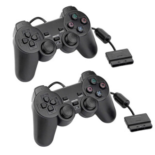 Kit 2 Controles Play Ps2 Com Fio Playstation 2 Manete Joystick em Oferta na Shopee