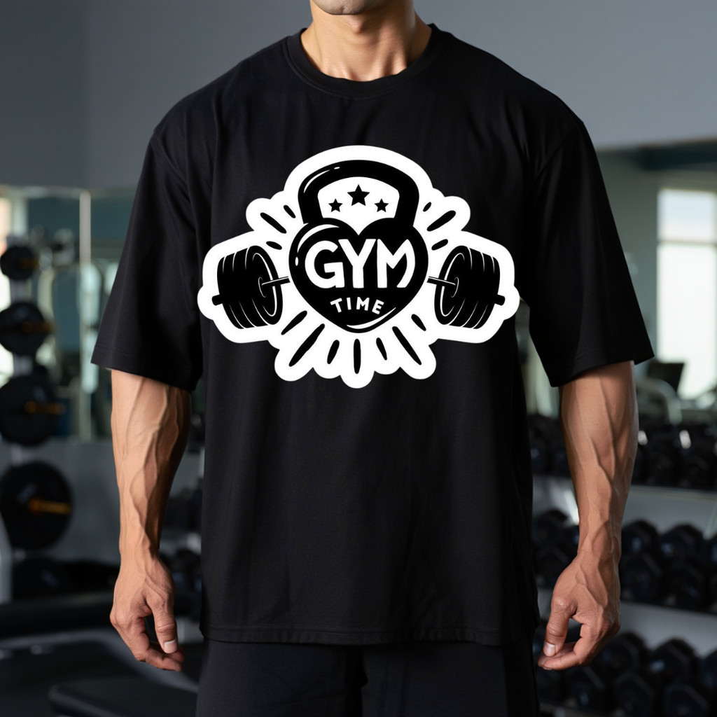 Camiseta  Academia Treino GYM  Time Musculação Feminina Masculina Regular, Oversized Plus Size