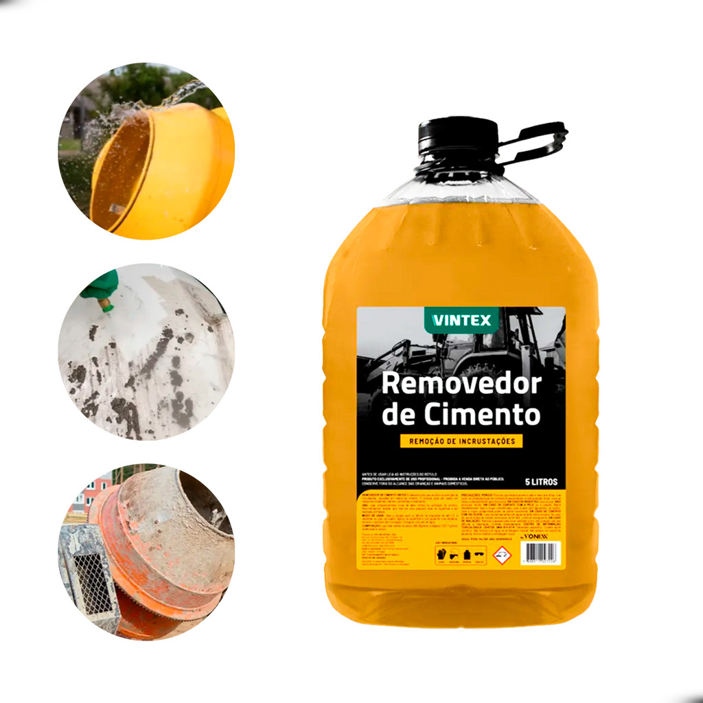 Removedor Vintex 5L para Cimento e Incrustações Uso Industrial e Automotivo Ideal para Caminhões Tratores em Oferta na Shopee