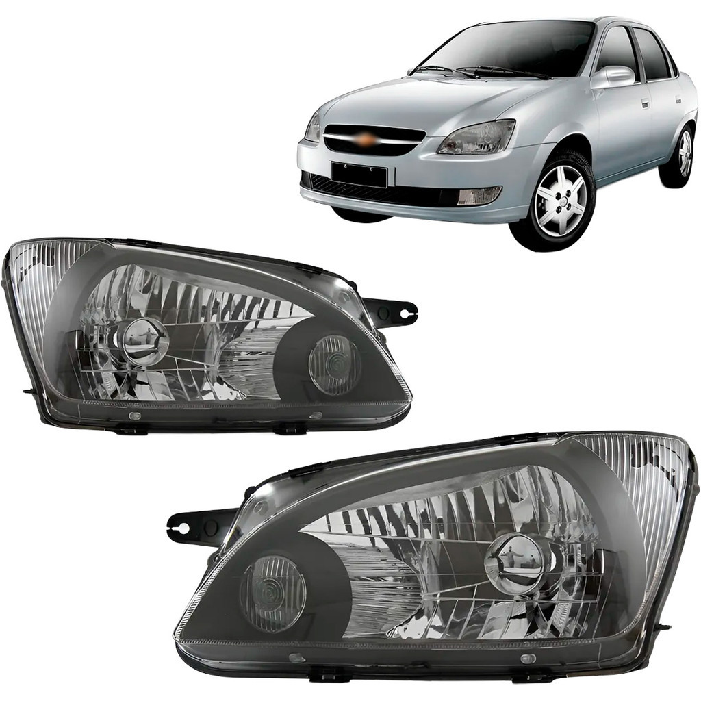 Farol Corsa Classic 2011 2012 2013 2014 2015 2016 Máscara Negra Top