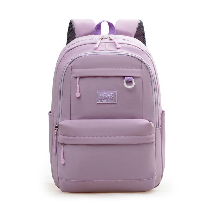 Mochila escola femenina Grande Capacidade de nylon Impermeável com bolsa anti-furto na verso de mochila