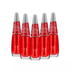 Kit 5 Esmalte Impala Verniz Intensificador Vermelho Extra Brilho Manicure e Pedicure