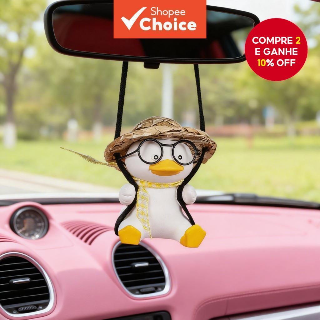 Pingente de carro balanço óculos pato pendente carro aromaterapia retrovisor acessórios decoração interior do carro