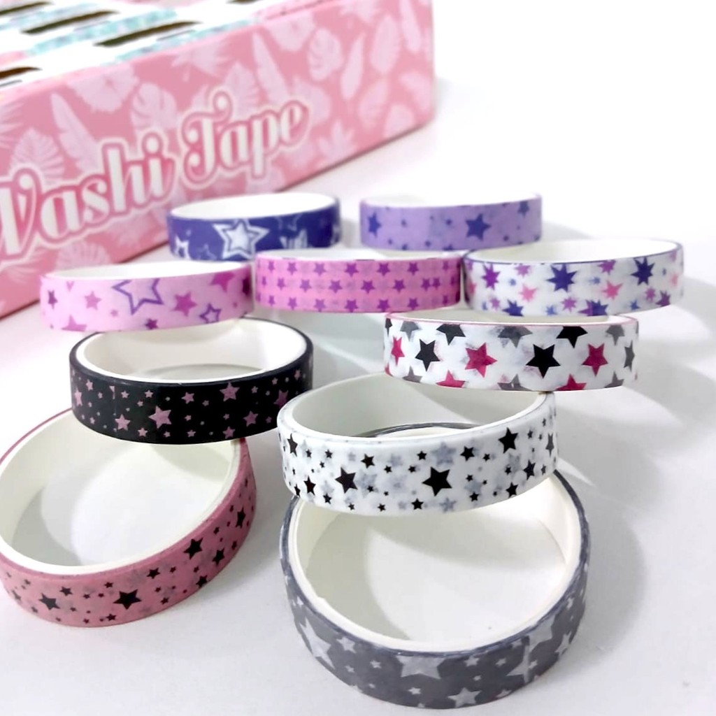 Kit com 5 Fitas Decorativas Estrelas | Star Series para Presentes e DIY em Oferta na Shopee